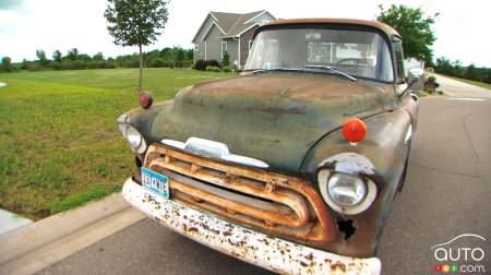 The 1957 Chevrolet pickup, front